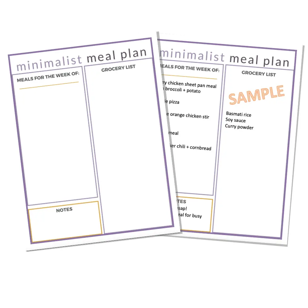 7 Totally Free Meal Planning Printables • Frugal Minimalist Kitchen