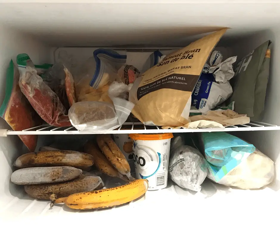 eat foods from the freezer during no spend challenge