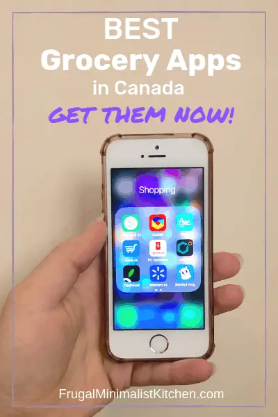 Hand holding a phone showing the Best Grocery Apps In Canada