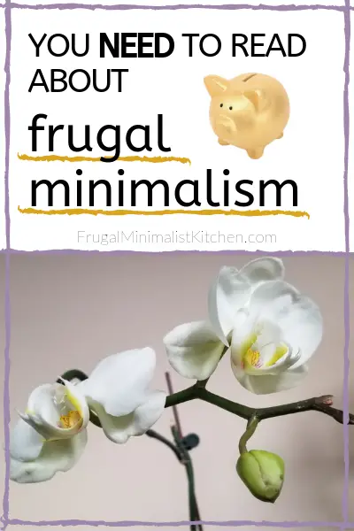 orchids and text: you need to read about frugal minimalism