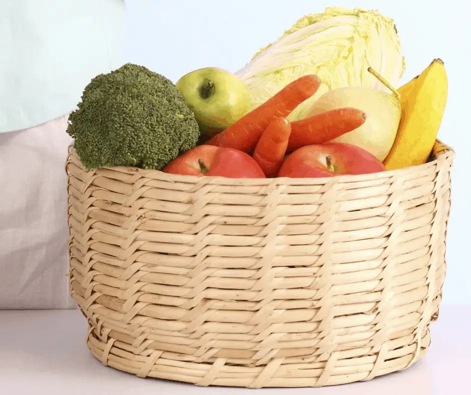 basket of veggies for Chopped Challenge