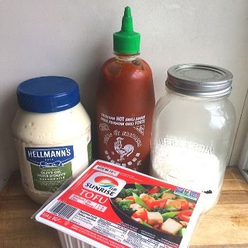 ingredient ideas for chopped at home challenge: mayo, sriracha, coconut, tofu