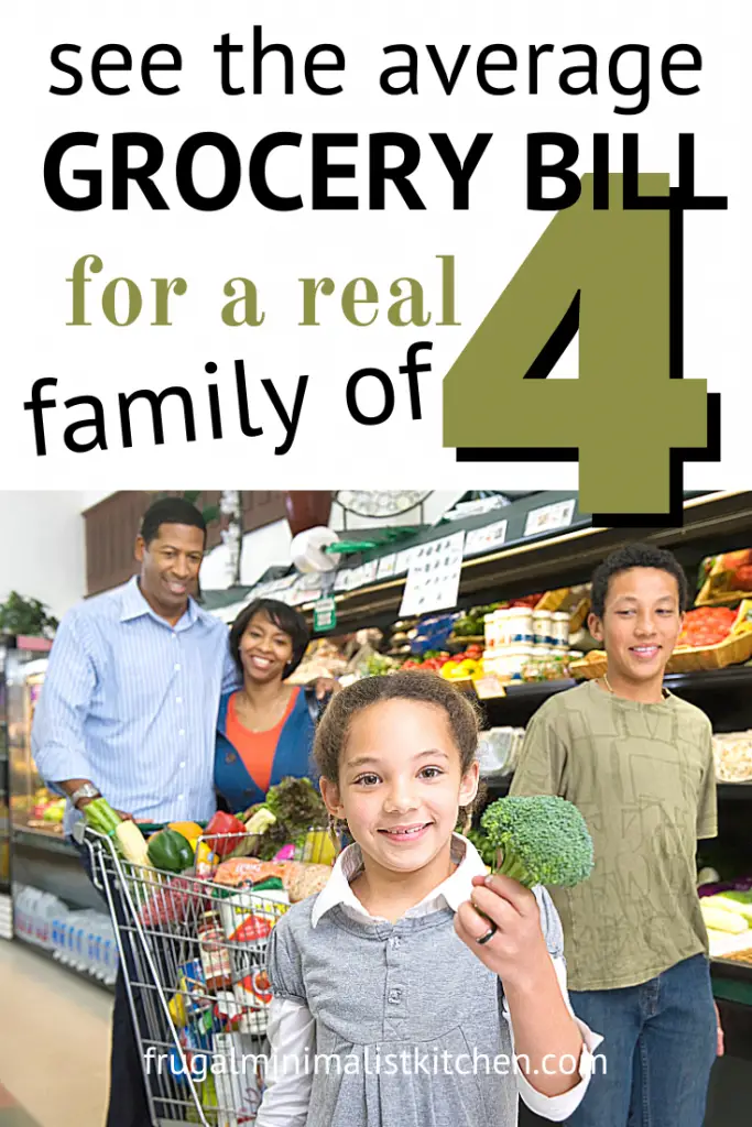 see the average grocery bill for a real family of 4