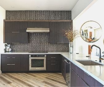 minimalist kitchen cabinets dark wood and stainless