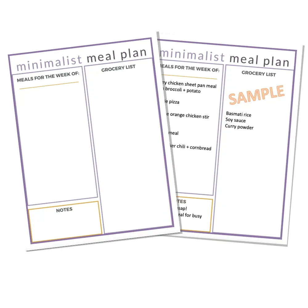 Minimalist Meal Plan