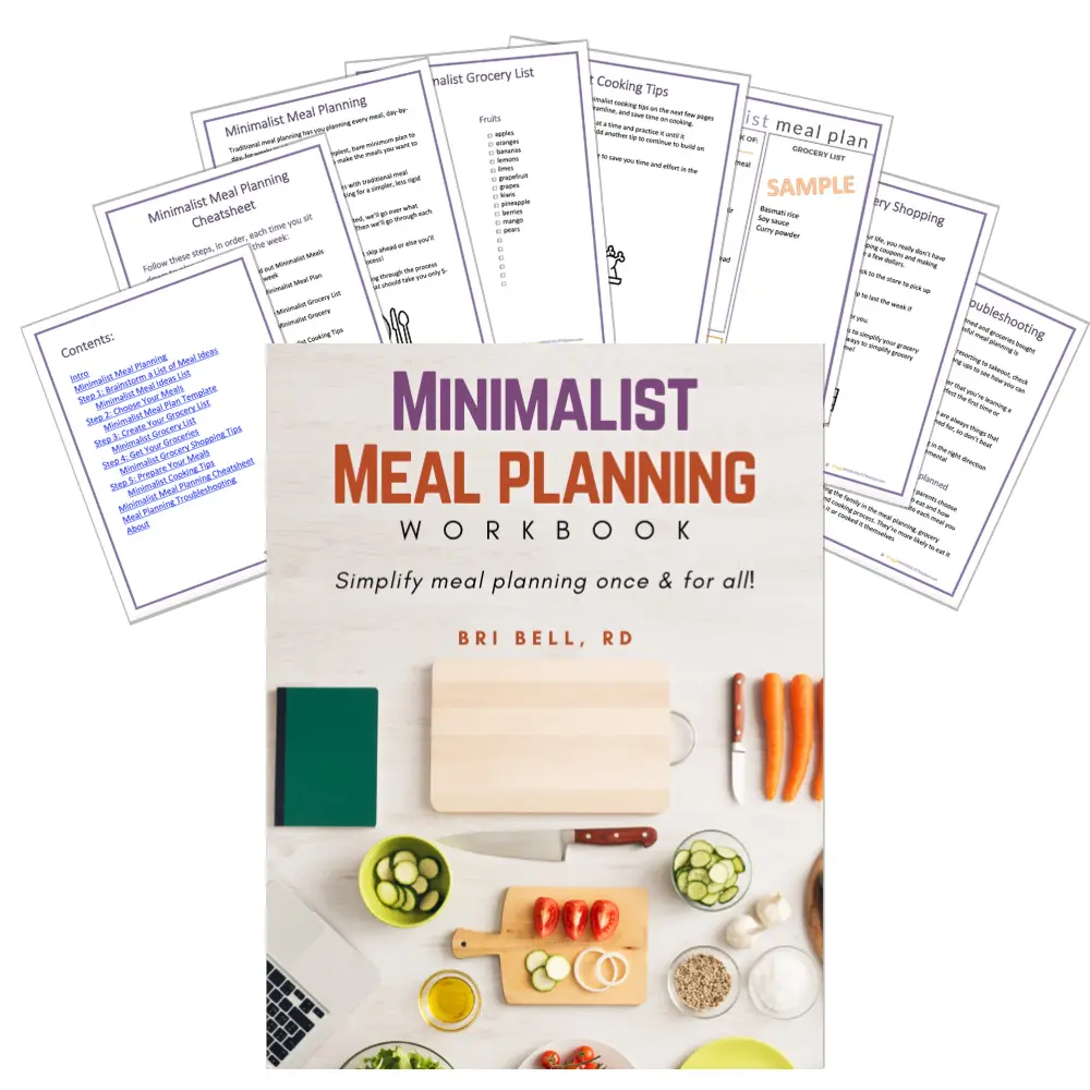 minimalist meal planning workbook