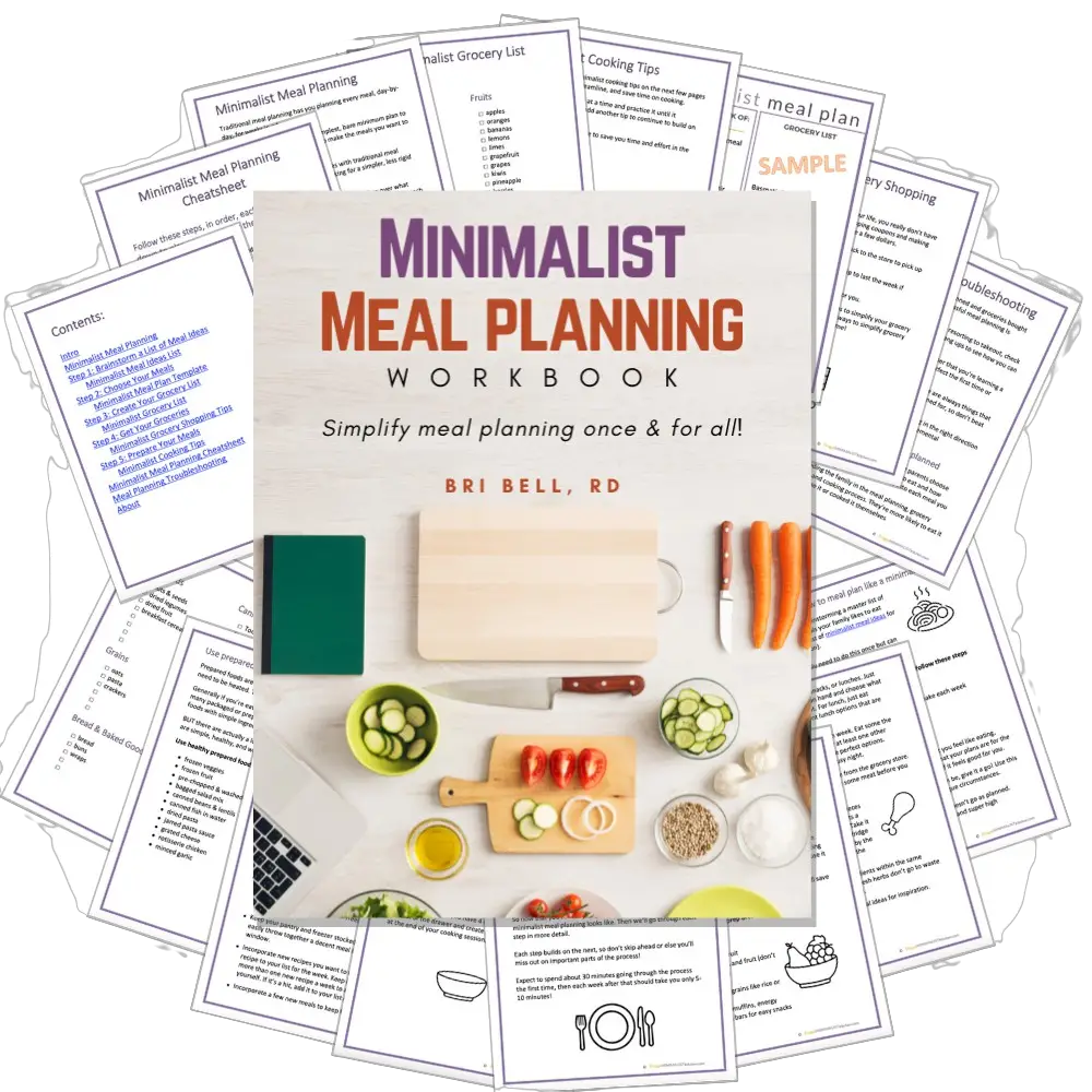 minimalist meal planning workbook product mockup