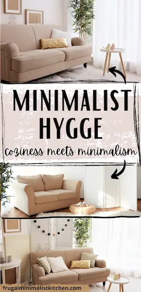 minimalist hygge coziness meets minimalism frugalminimalistkitchen.com images of 3 living rooms with similar but different hygge minimalist decor in blush and gold tones