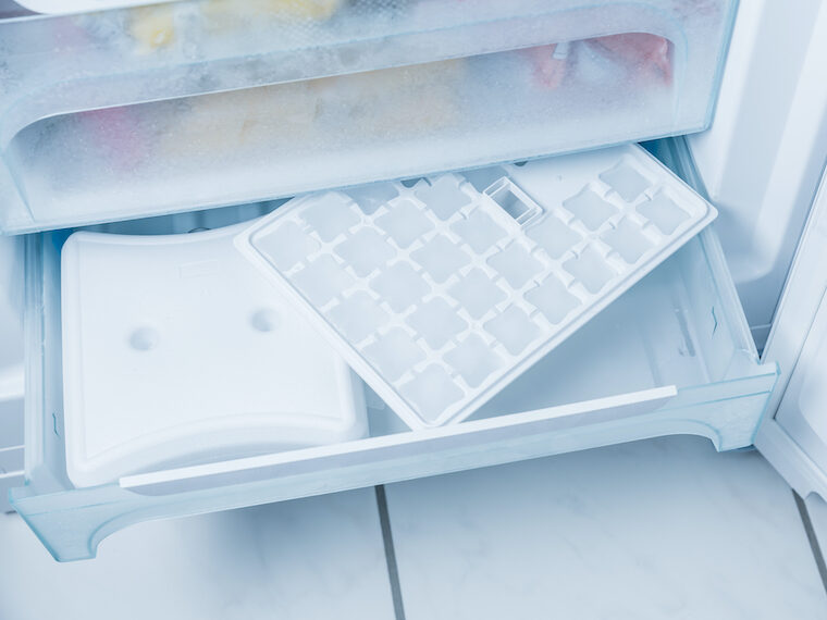 freezer dividers, drawer, ice cube tray