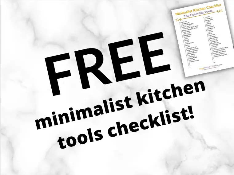 FREE Essential Minimalist Kitchen Tools Checklist Frugal Minimalist   Minimalist Kitchen List Opt In Page Cover Images 